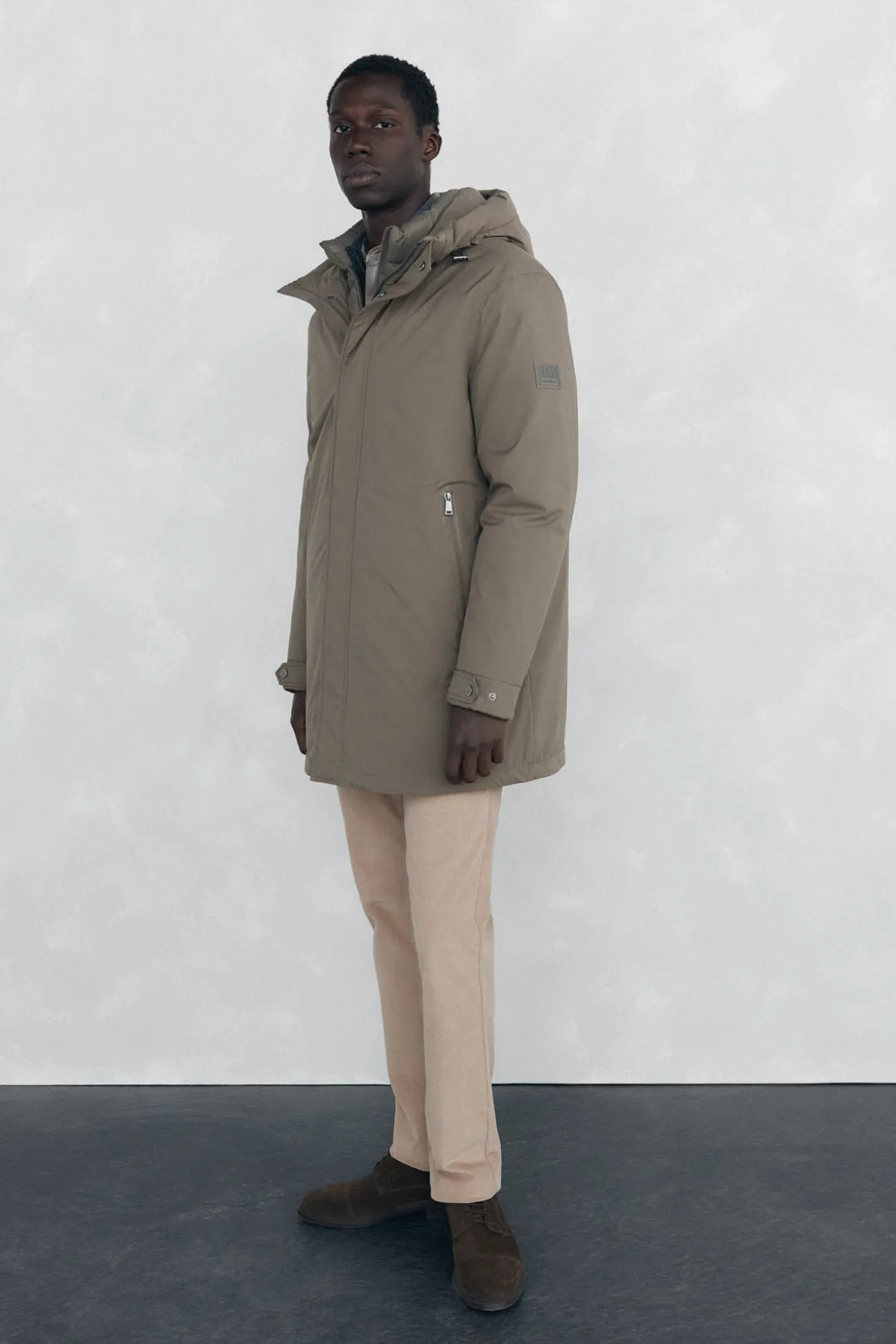 Parka curta capuz