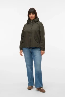 Parka curta com capuz plus size