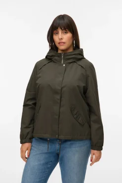 Parka curta com capuz plus size