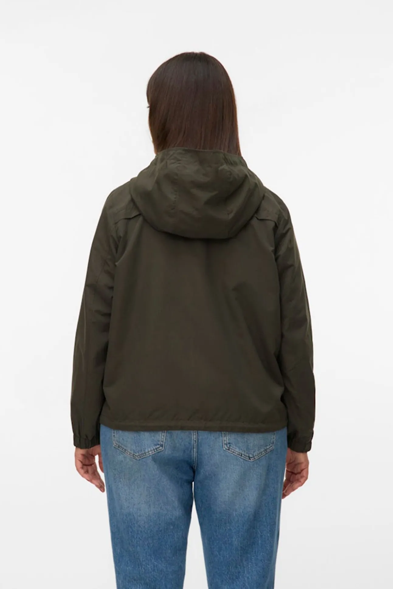Parka curta com capuz plus size