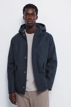 Parka curta com efeito de lã