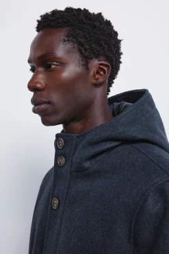 Parka curta com efeito de lã