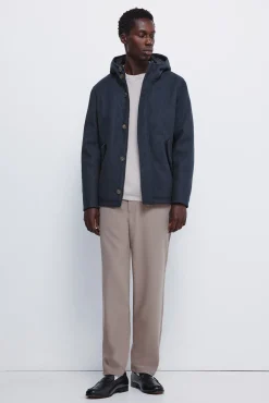 Parka curta com efeito de lã