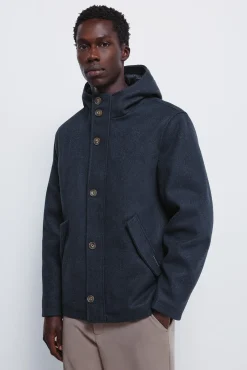Parka curta com efeito de lã