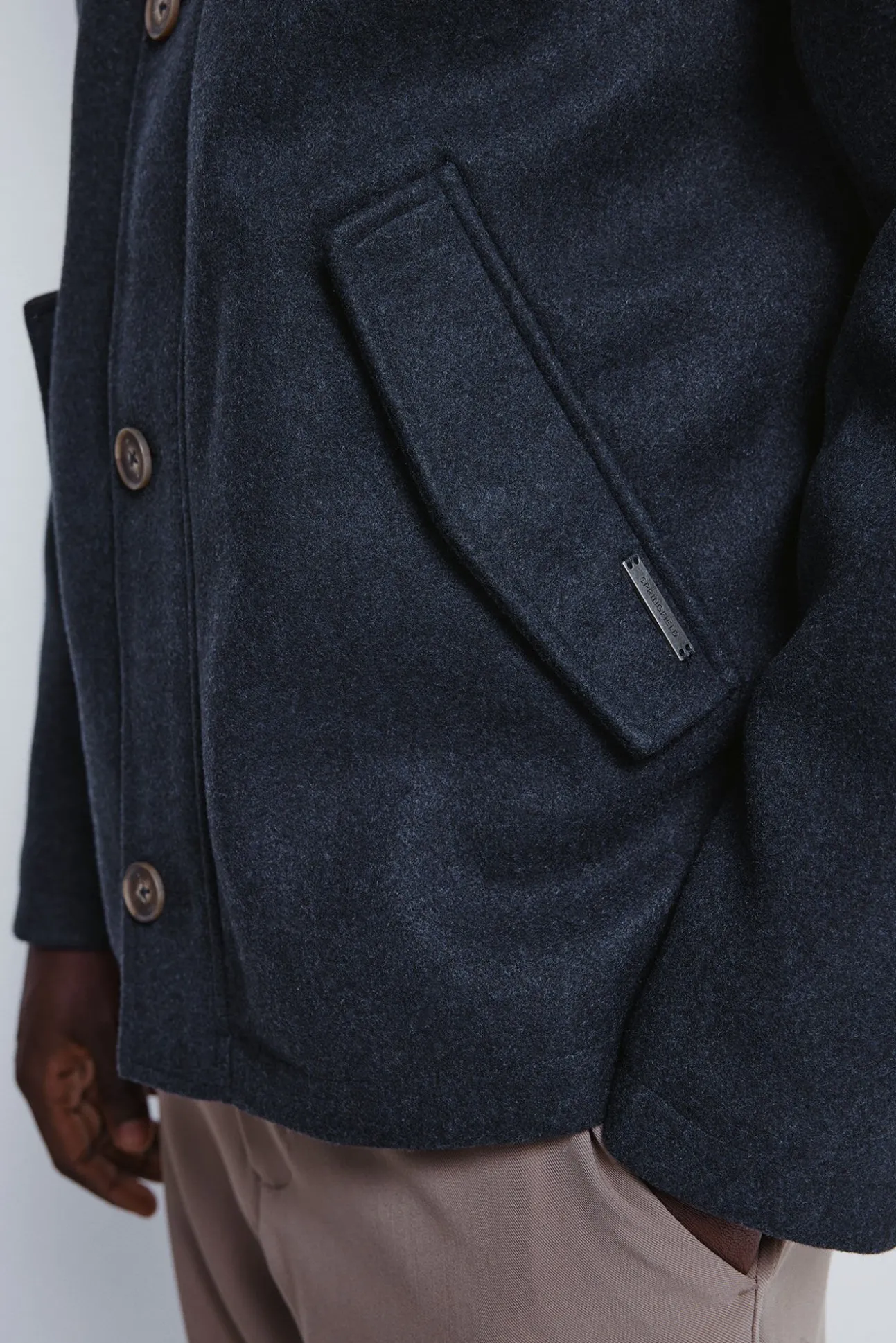 Parka curta com efeito de lã