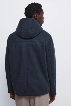 Parka curta com efeito de lã