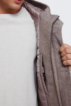 Parka curta com efeito de lã