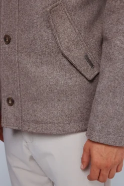 Parka curta com efeito de lã