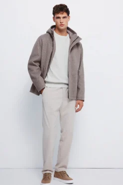 Parka curta com efeito de lã