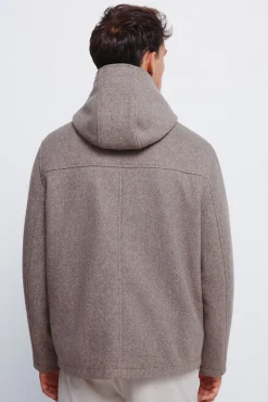 Parka curta com efeito de lã