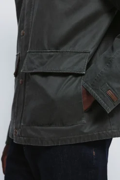 Parka curta com gola de veludo cotelê