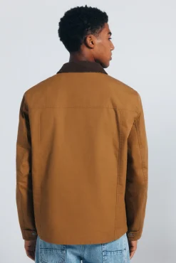 Parka curta de gola veludo