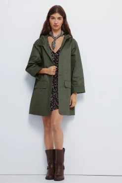 Parka de algodão com capuz