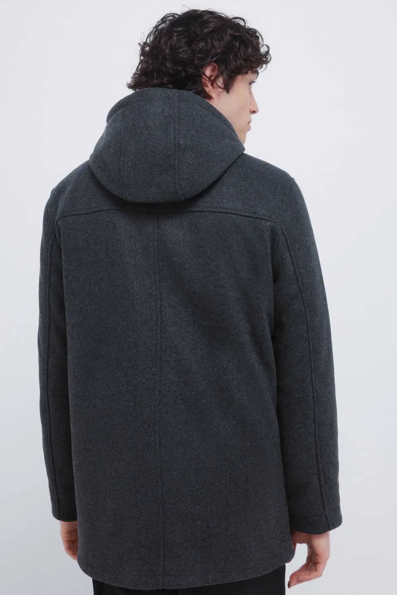 Parka longa com efeito de lã