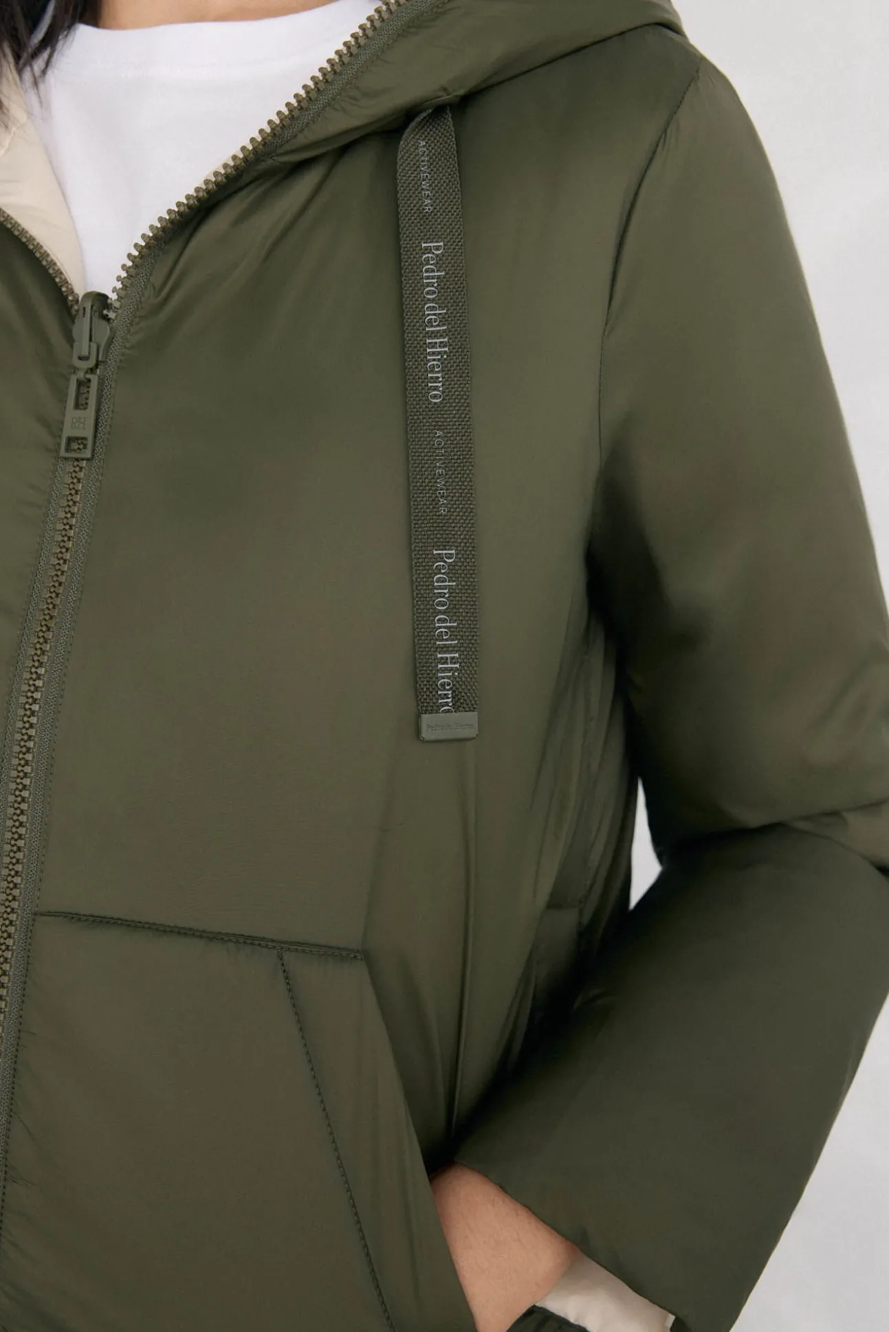 Parka reversível capuz