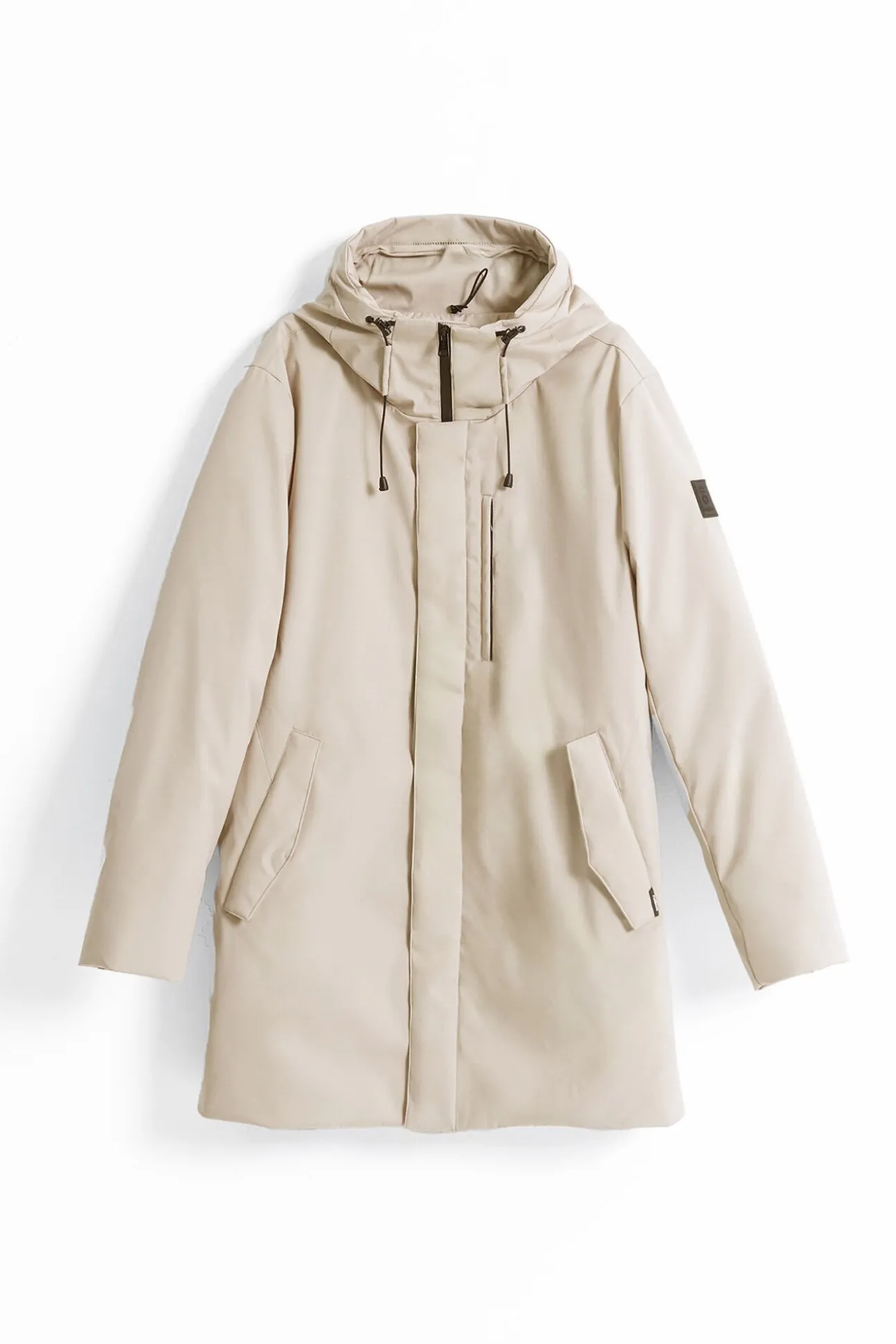 Parka técnica com capuz de areia