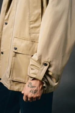 Parka tecido efeito encerado