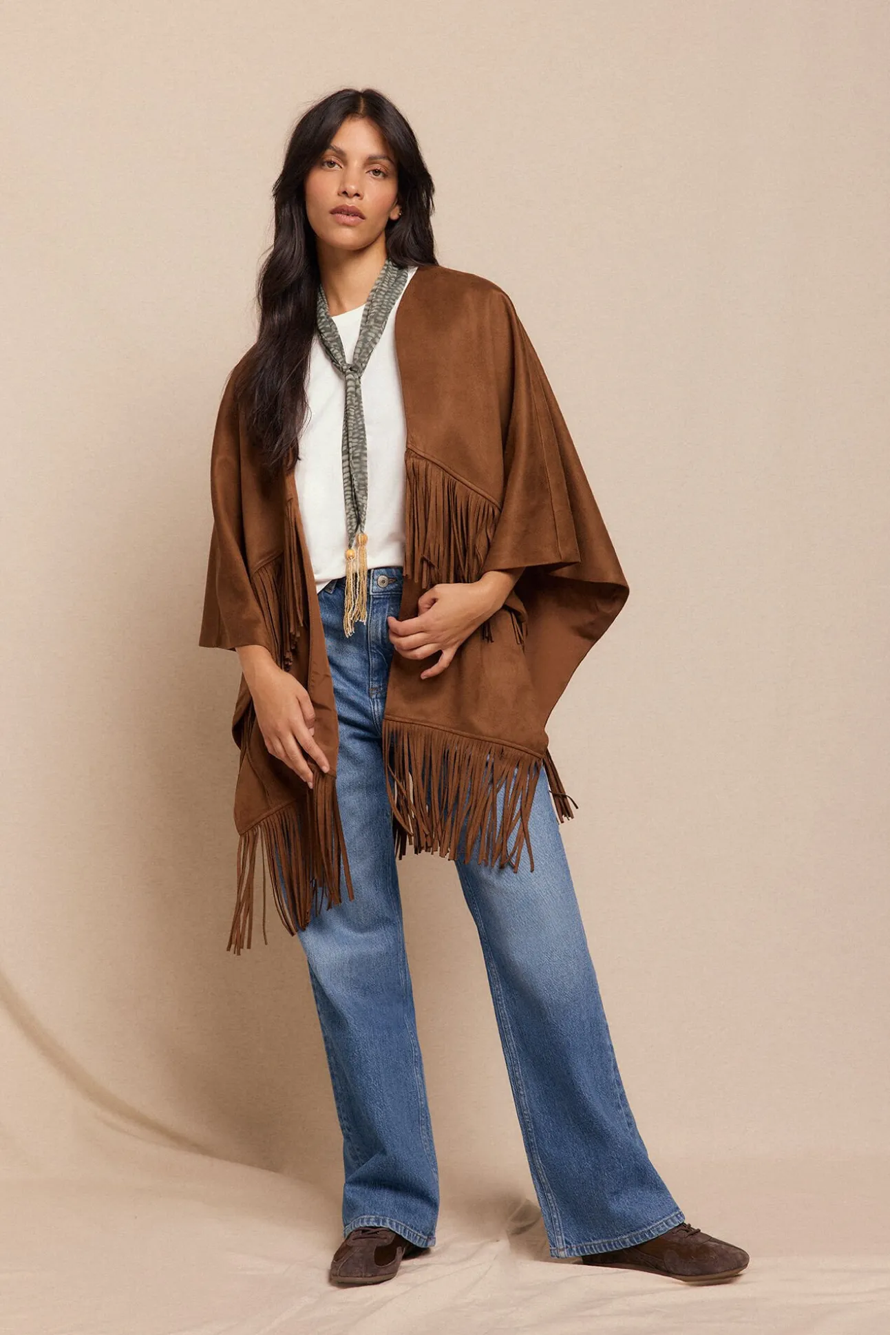 pele poncho de pele sintética