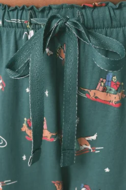 Pijama camisa com estampado com cães, 100% algodão