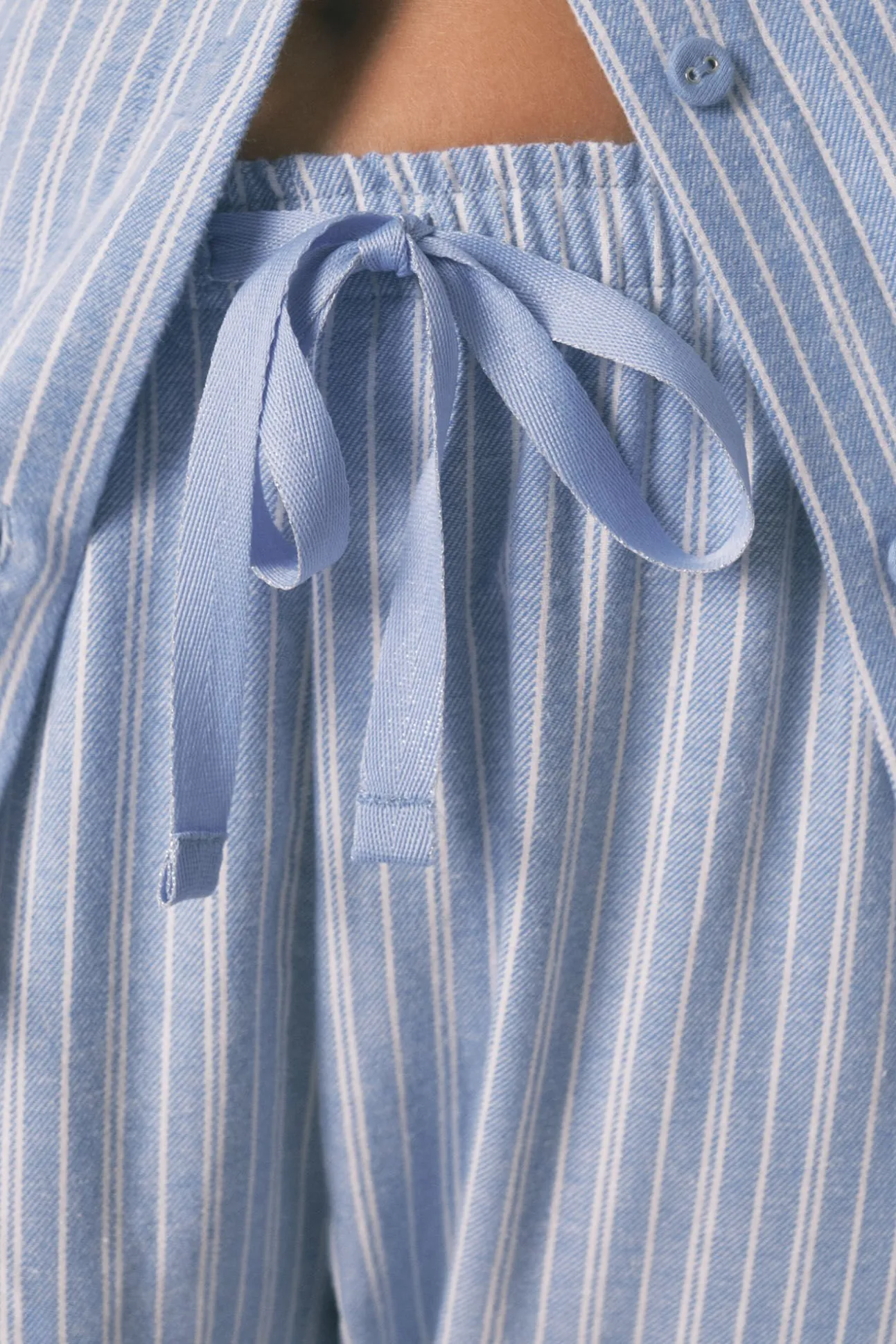 Pijama camisa às riscas, 100% algodão
