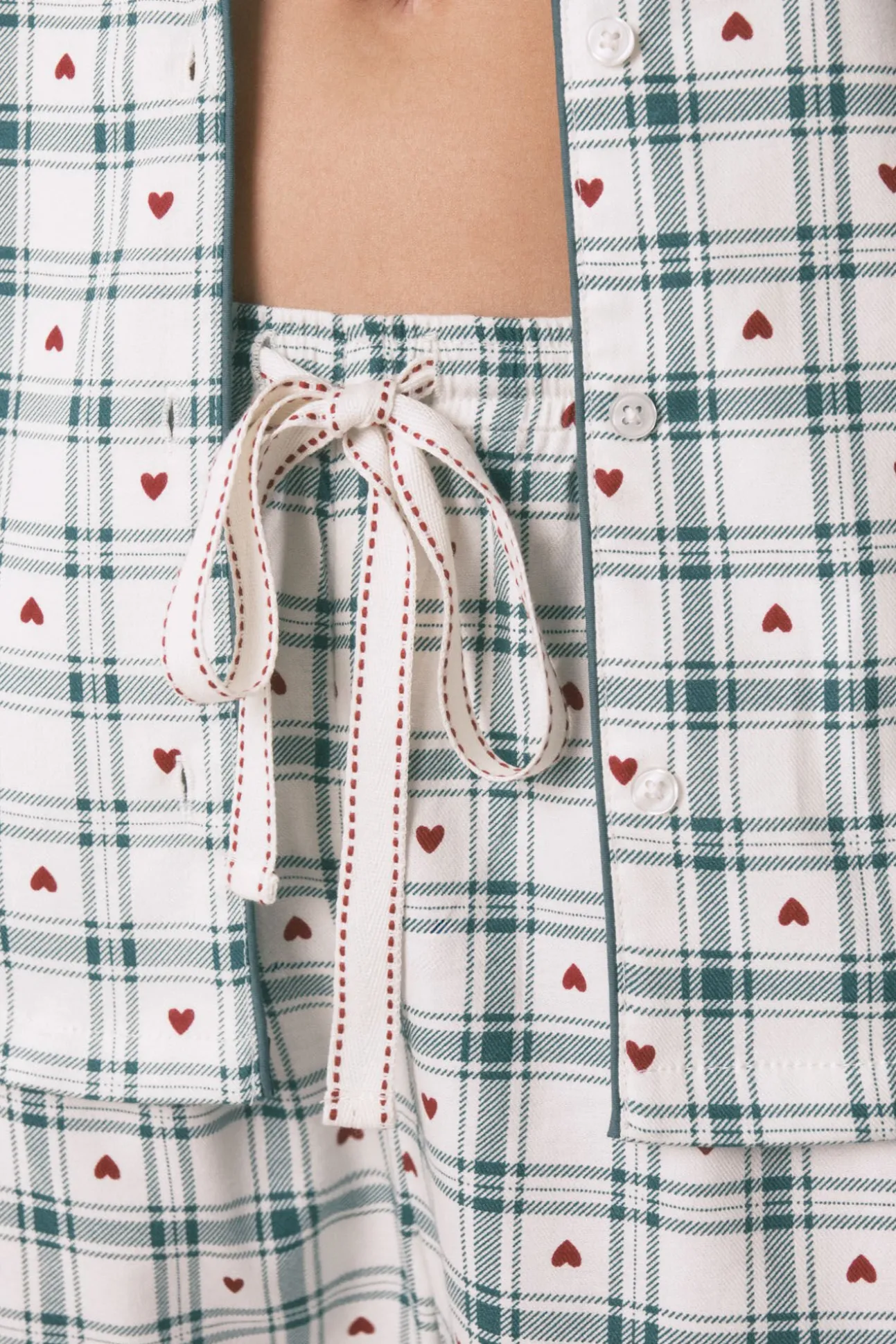 Pijama camiseiro de algodão xadrez