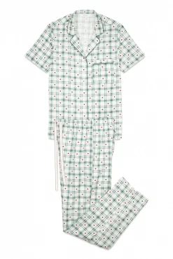 Pijama camiseiro de algodão xadrez