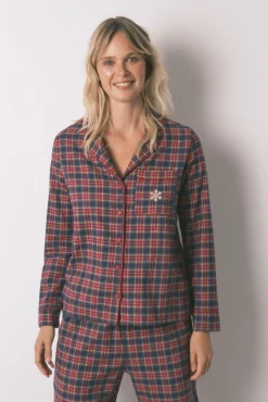 Pijama camiseiro xadrez 100% algodão