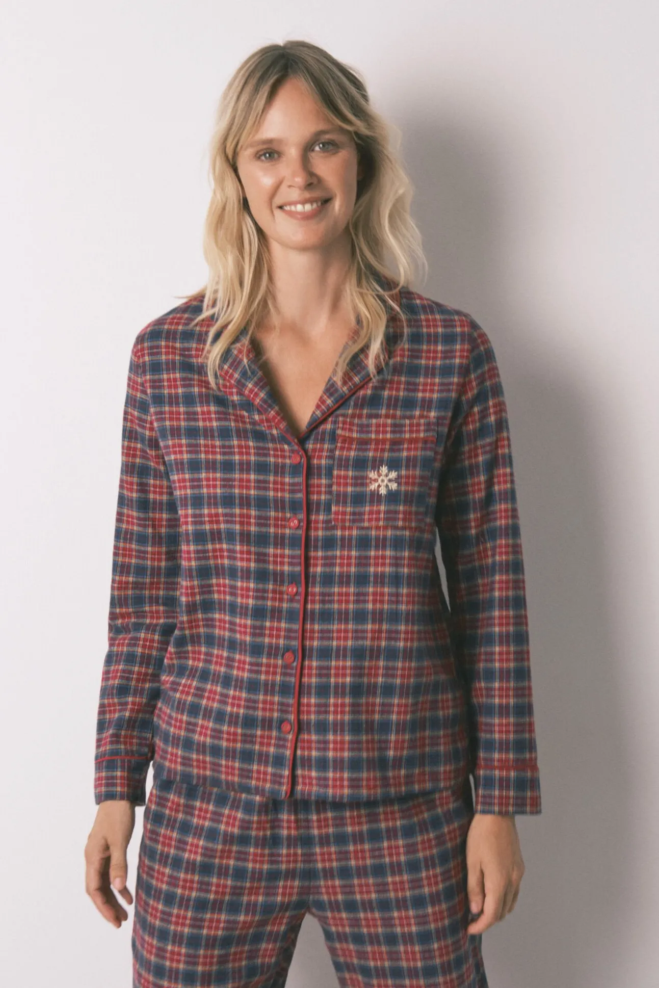 Pijama camiseiro xadrez 100% algodão