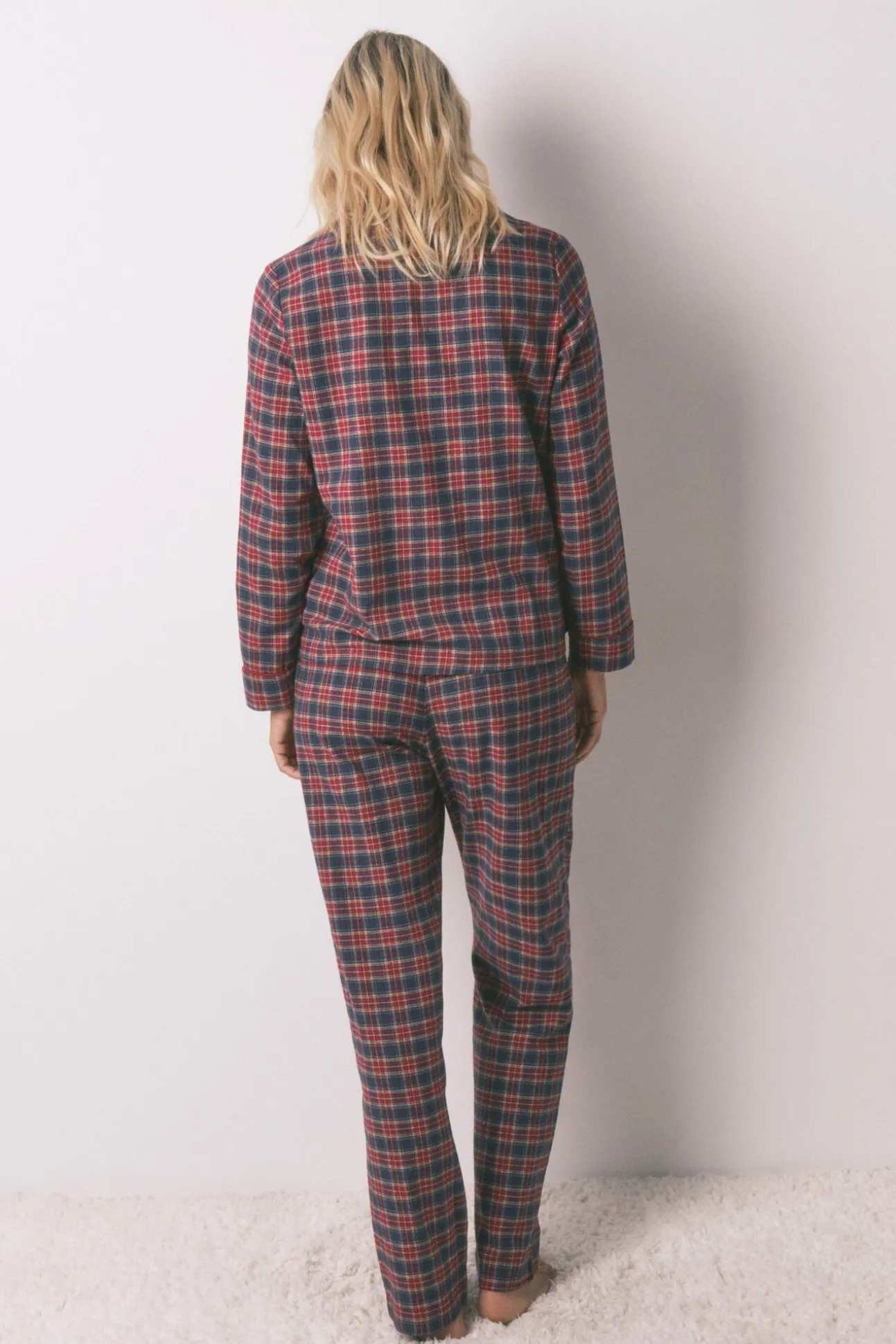Pijama camiseiro xadrez 100% algodão