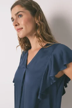 Pijama Capri de viscose floral azul