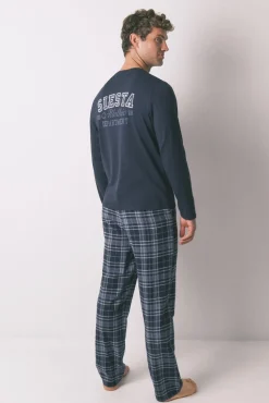 Pijama comprido, 100% algodão, xadrez