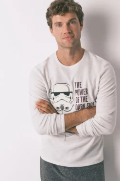 Pijama comprido cinza masculino polar Star Wars