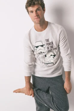 Pijama comprido cinza masculino polar Star Wars