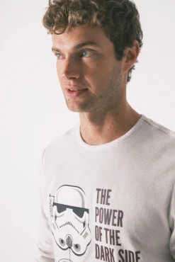 Pijama comprido cinza masculino polar Star Wars