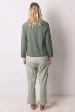 Pijama comprido com calças e estampado floral