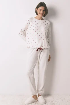 Pijama comprido com flores