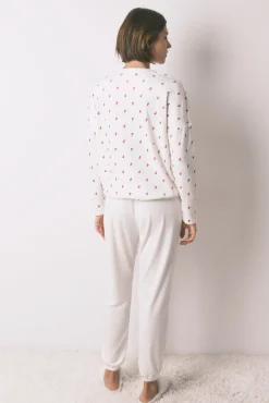 Pijama comprido com flores