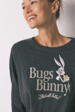 Pijama comprido de algodão cinza Bugs Bunny