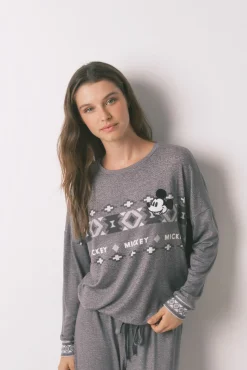 Pijama comprido de malha malha Mickey