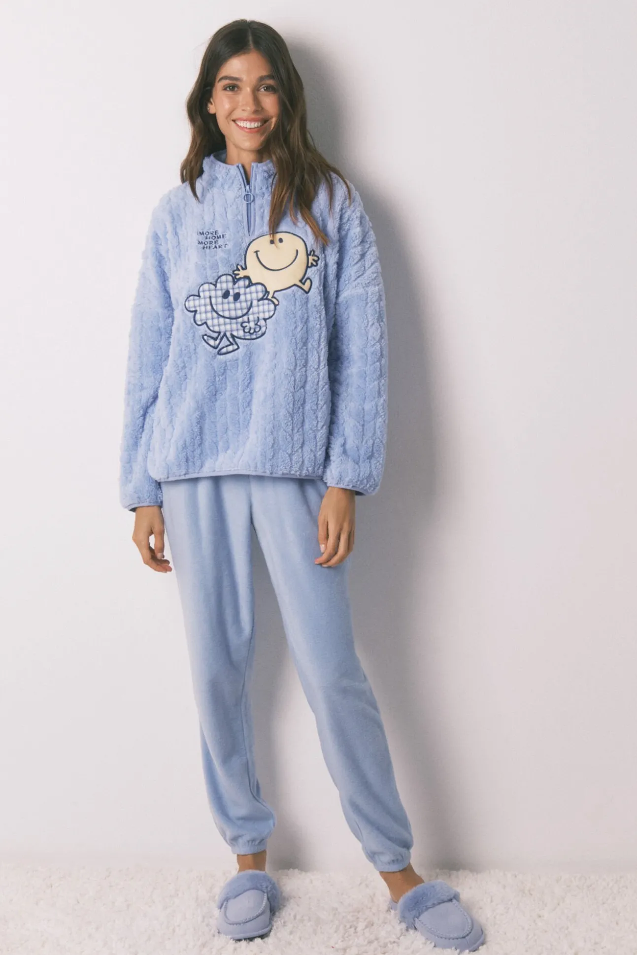 Pijama comprido de polar com gola alta SmileyWorld®
