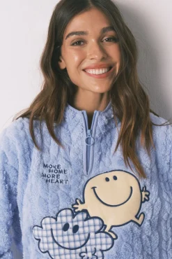 Pijama comprido de polar com gola alta SmileyWorld®