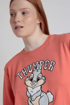 Pijama comprido estampado Tambor bambi para mulher