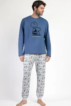 Pijama comprido felpa de homem Snoopy&Friends