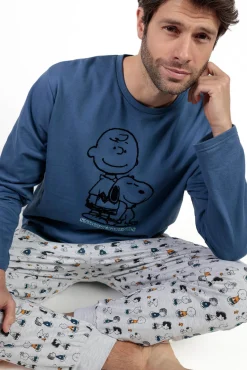 Pijama comprido felpa de homem Snoopy&Friends