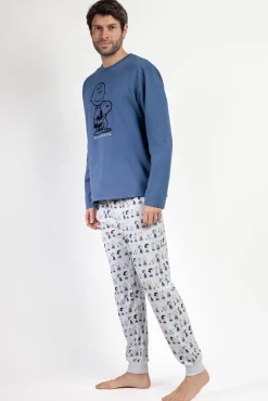 Pijama comprido felpa de homem Snoopy&Friends