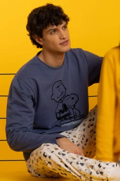 Pijama comprido felpa de homem Snoopy&Friends