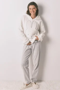 Pijama comprido longo de polar com estampado animal da Miffy