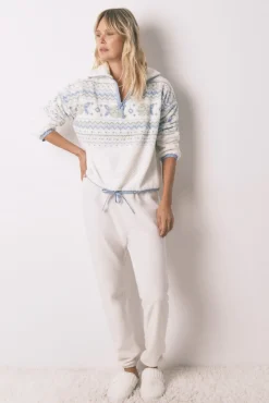 Pijama comprido longo jacquard polar