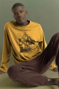 Pijama comprido Mandalorian 100% algodão para homem