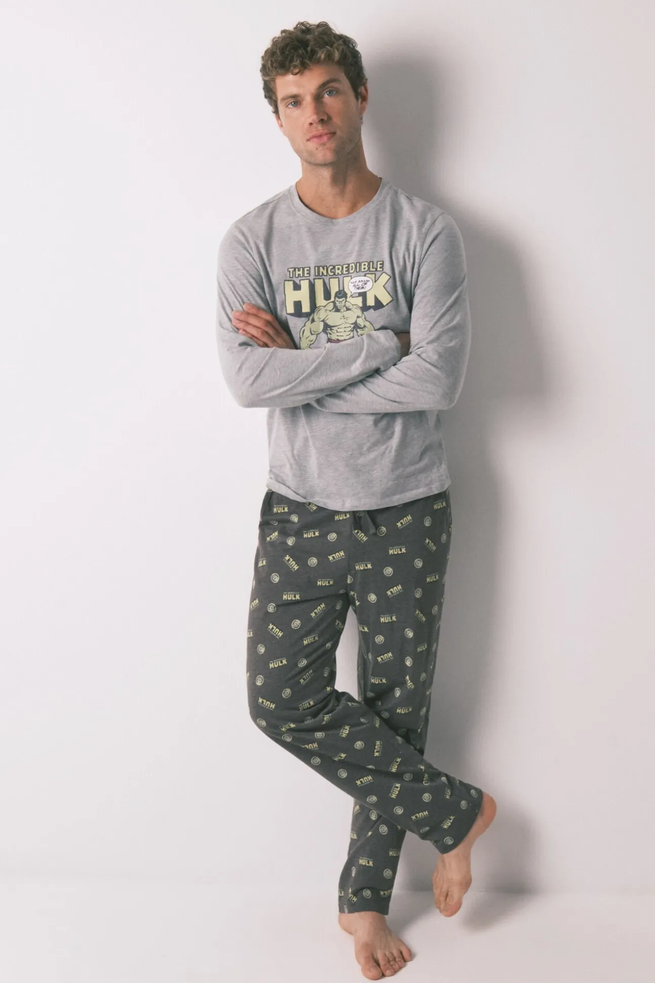 Pijama comprido masculino 100% algodão "Hulk"